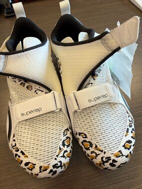 Nike SuperRep Peloton Women's White Black Gold Leopard Athletic